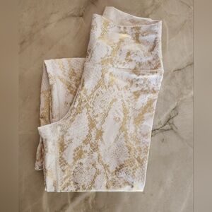 Carbon 38 Metallic Snake High Rise Leggings White Gold